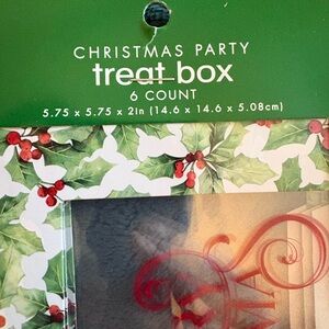 Christmas Party Treat Box - 6 Count - Red and Green
